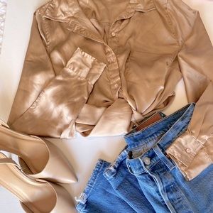 Stunning Nude Silk Blouse